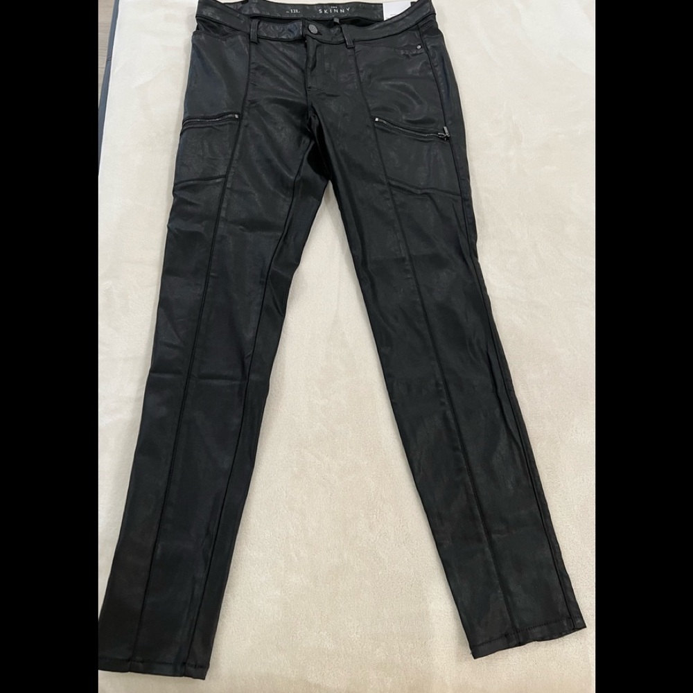 black coated jeans